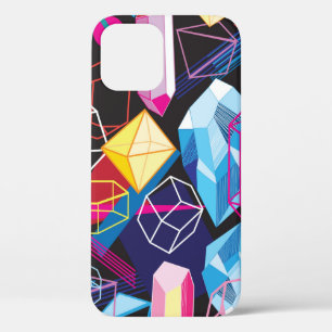 Beautiful seamless pattern with colorful crystals iPhone 12 case