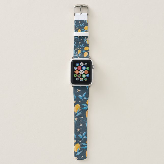 Beautiful seamless pattern with hand drawn waterco apple watch band (Front)