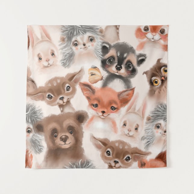 Beautiful seamless, tileable, watercolor pattern w tapestry (Front)