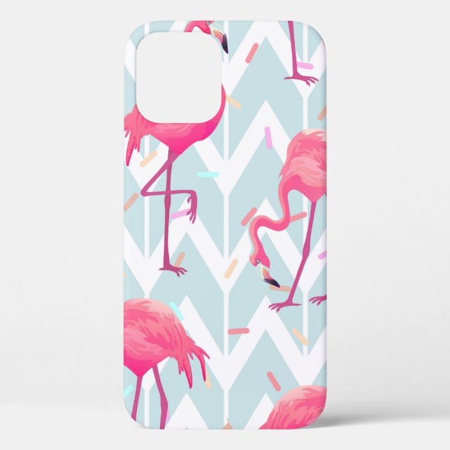 Beautiful seamless tropical pattern with pink flam Case-Mate iPhone case (Back)