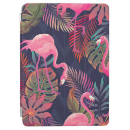 Beautiful seamless tropical pattern with pink flam iPad air cover