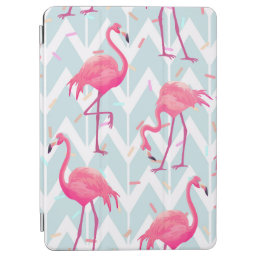 Beautiful seamless tropical pattern with pink flam iPad air cover