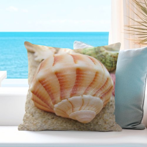 Beautiful Seashell Photo Throw Pillow