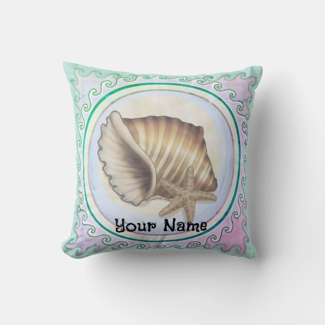 Beautiful seashell  throw pillow (Front)