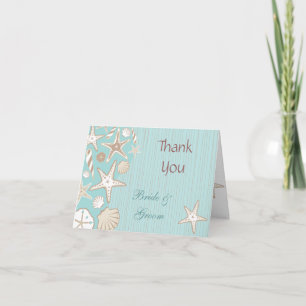 Beautiful Seashell Wedding Thank You Note