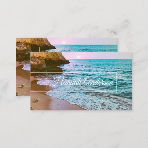 Beautiful Seaside Beach Sunset Business Card