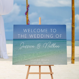  Beautiful Seaside Wedding Beach Horizon Welcome Foam Board