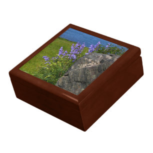 Beautiful seaside wildflowers, blue, nature scene gift box