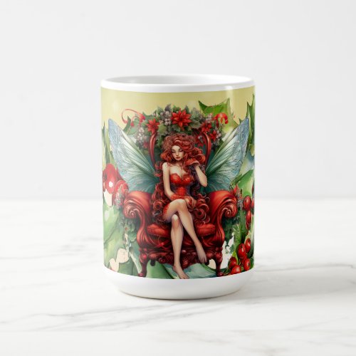 Beautiful Seated Christmas Fairy Coffee Mug