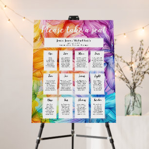 Beautiful Seating chart Ethereal Bloom Collection Foam Board