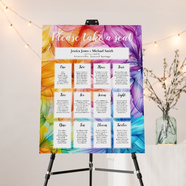 Beautiful Seating chart  Ethereal Bloom Collection Foam Board (In Situ (Stand))