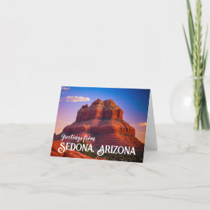 Beautiful Sedona Arizona Red Rocks Landscape Art Letterpress Thank You Card