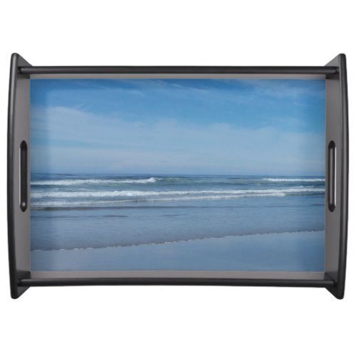 Beautiful See beach Large Serving Tray Black Serving Tray