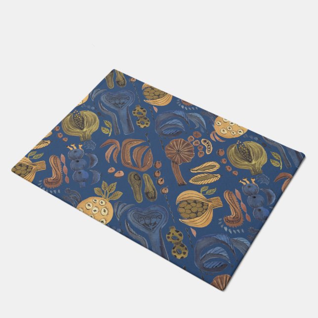 Beautiful seedpod welcome doormat (Angled)