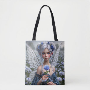 Beautiful September Fairy in Asters Tote Bag