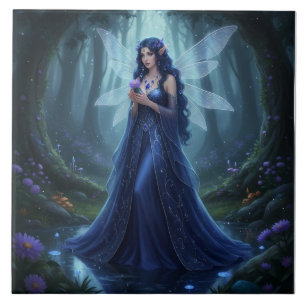 Beautiful September Sapphire Fairy Ceramic Tile