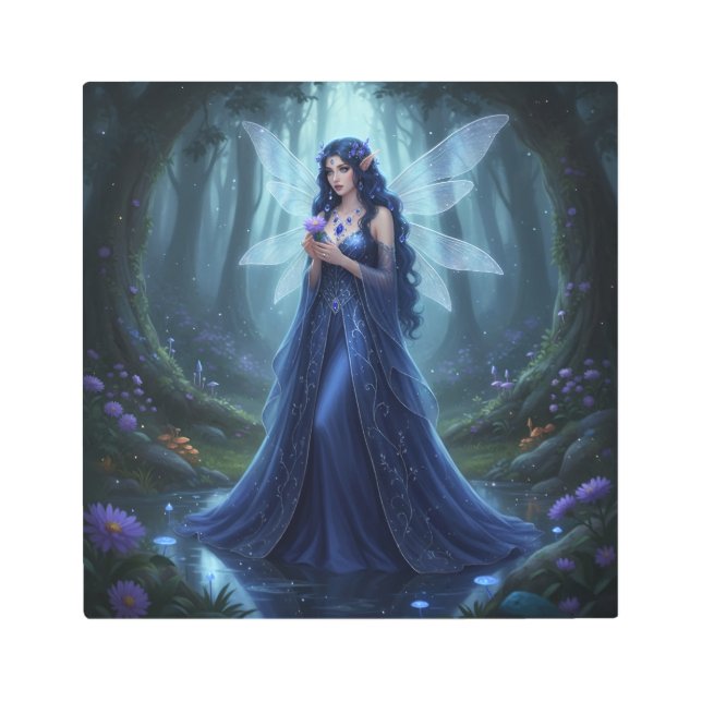 Beautiful September Sapphire Fairy Metal Print (Front)