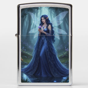 Beautiful September Sapphire Fairy Zippo Lighter