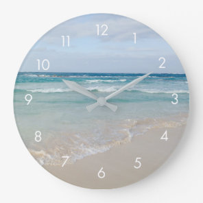 Beautiful Serene Tropical Beach and Ocean Clock