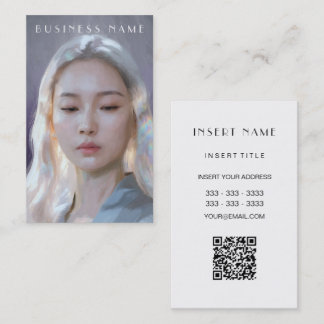 Beautiful Serene Woman Illustration Business Card