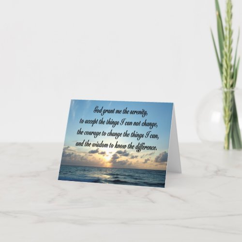 BEAUTIFUL SERENITY PRAYER OCEAN PHOTO CARD