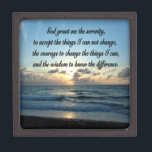 BEAUTIFUL SERENITY PRAYER OCEAN PHOTO JEWELRY BOX<br><div class="desc">TEMPLATE SUNRISEGod grant me the serenity to accept the things I cannot change, the courage to change the things I can, and the wisdom to know the difference. Be uplifted with this splendid Serenity Prayer ocean photo design on Tees, Apparel, Jewelry, Wall Art, Mugs, Home Decor and encouraging gifts. All...</div>