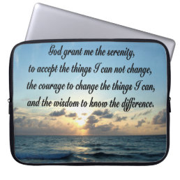 BEAUTIFUL SERENITY PRAYER OCEAN PHOTO LAPTOP SLEEVE