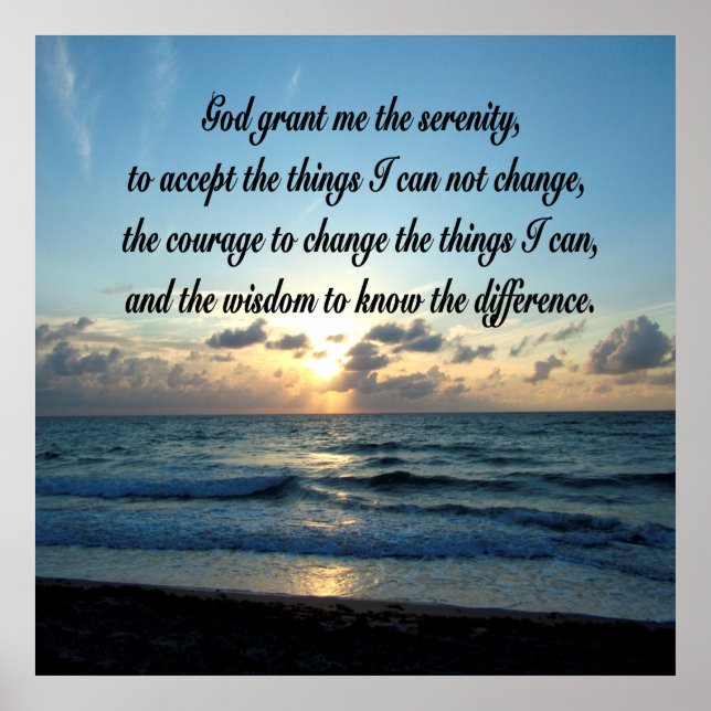 BEAUTIFUL SERENITY PRAYER OCEAN PHOTO POSTER (Front)
