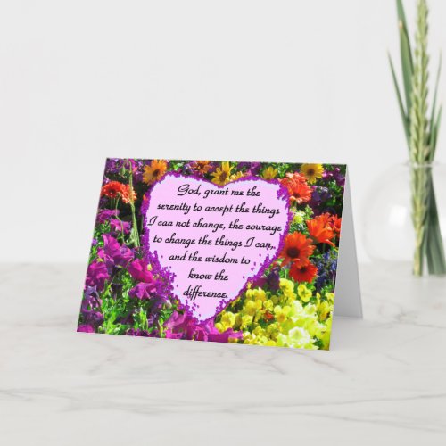 BEAUTIFUL SERENITY PRAYER PHOTO DESIGN CARD