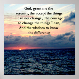 BEAUTIFUL SERENITY PRAYER SUNRISE OVER THE OCEAN POSTER