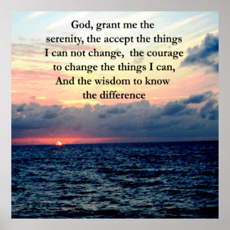 BEAUTIFUL SERENITY PRAYER SUNRISE OVER THE OCEAN POSTER