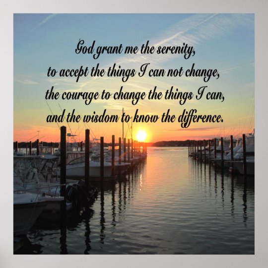 BEAUTIFUL SERENITY PRAYER SUNSET ORIGINAL POSTER | Zazzle.com