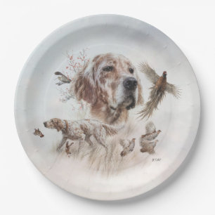 Beautiful Setter , Art Paper Plates