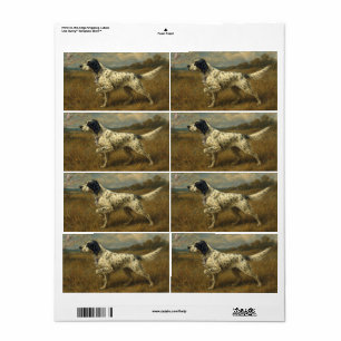 Beautiful Setter with Pheasants , Art Label