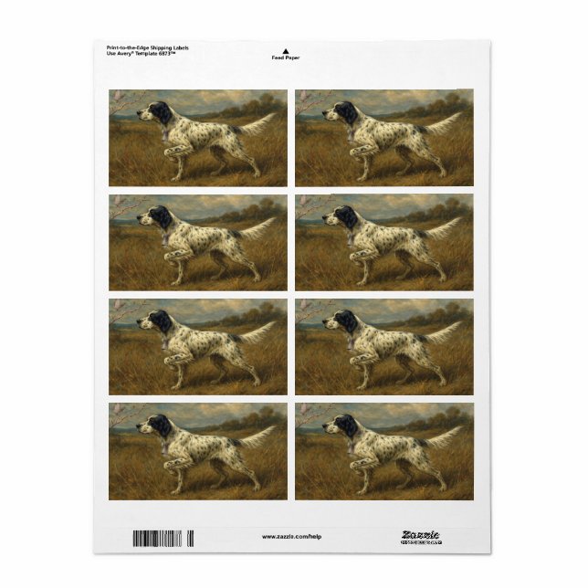 Beautiful Setter with Pheasants , Art Label (Full Sheet)