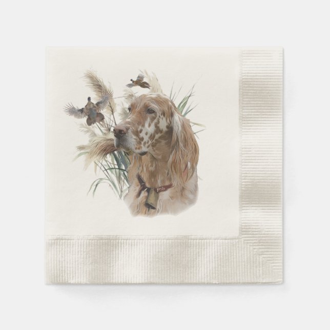 Beautiful Setter with Pheasants , Art Napkins (Front)