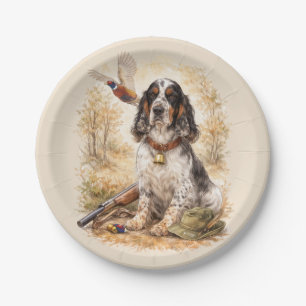 Beautiful Setter with Pheasants , Art Paper Plates