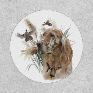 Beautiful Setter with Pheasants , Art Patch