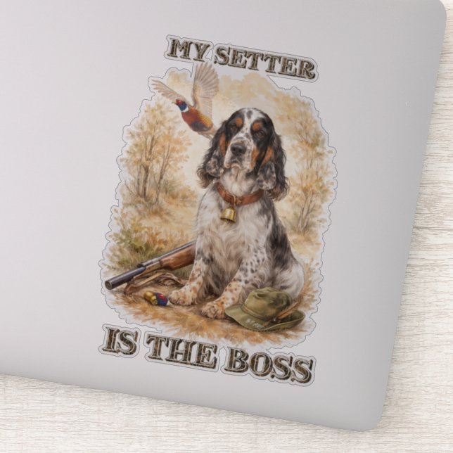 Beautiful Setter with Pheasants , Art Sticker (Detail)