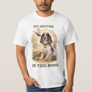 Beautiful Setter with Pheasants , Art T-Shirt