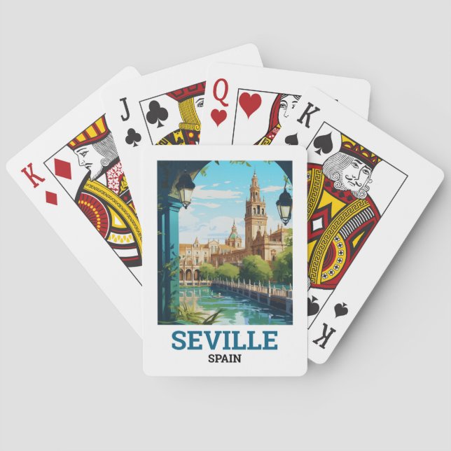 Beautiful Sevilla Beauty of Andalusia Spain Travel Poker Cards (Back)