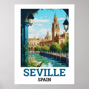 Beautiful Sevilla Beauty of Andalusia Spain Travel Poster