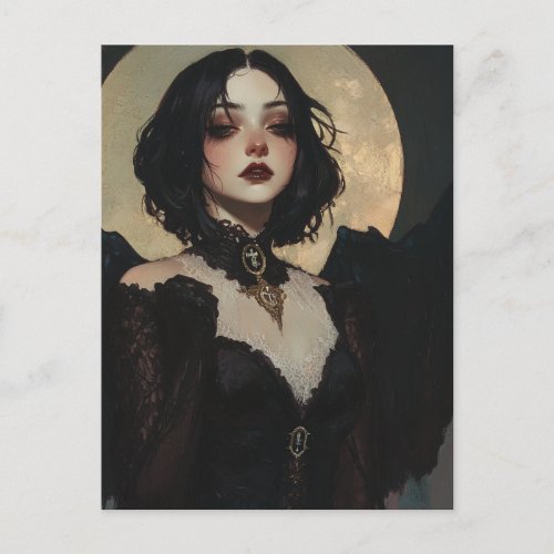 Beautiful Sexy Dark Angel Fantasy Postcard