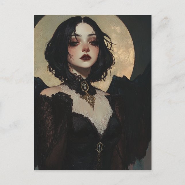 Beautiful Sexy Dark Angel Fantasy Postcard (Front)