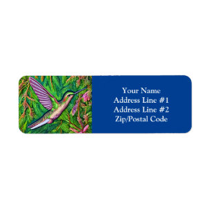 Beautiful Shabby Chic Little Hummingbird. Label