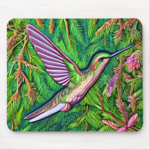 Beautiful Shabby Chic Little Hummingbird. Mouse Pad