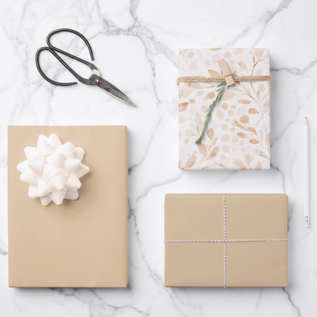 Beautiful Shade of Warm Gold   Wrapping Paper Sheets (Front)