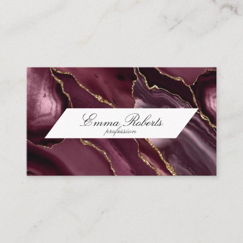 Beautiful Shades Burgundy and Gold Smokey Marble Business Card