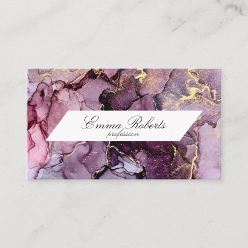 Beautiful Shades Purple and Gold Smokey Marble Business Card