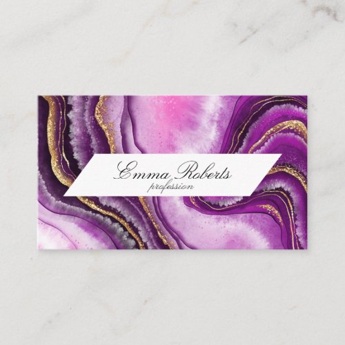 Beautiful Shades Purple and Gold Smokey Marble Business Card